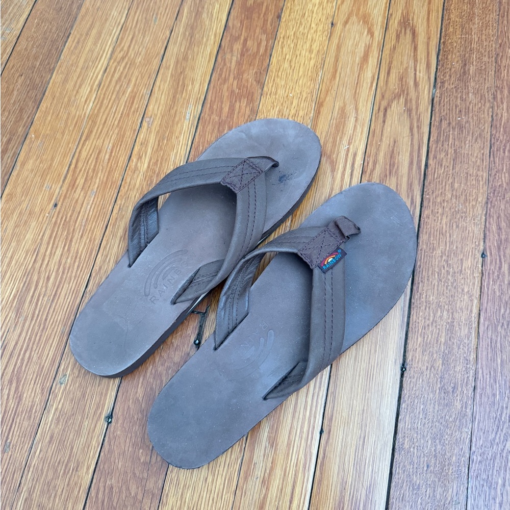 Rainbow flip flops